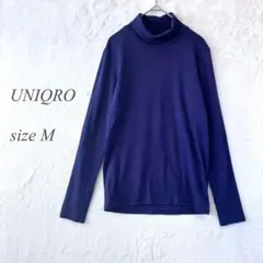 UNIQLOユニクロ タートルネック M 紫 パープル 無地 伸縮性 1229