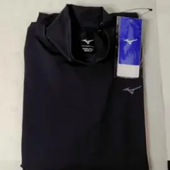 新品 MIZUNO GOLF モックネック長袖シャツ　ブラック L　伸縮　薄手