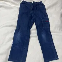デニムブルー カーゴパンツ ゴム入りウエストのサムネイル