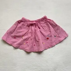 MIKIHOUSE ミキハウス 100cm スカート 刺繍ロゴ ピンク 日本製のサムネイル