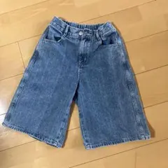 ★美品　試着のみ【GU】ハーフパンツ　膝下　150 ブルー　デニム