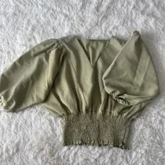 GRL トップス グリーンM