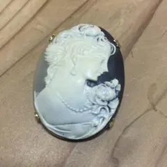 カメオ女性肖像ブローチ　アンティーク　昭和ビンテージ　レトロ