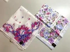 MARIO VALENTINO 花柄ハンカチ2枚セット 新品未使用