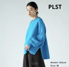 試着のみPLST エクストラファインメリノミドルゲージウールクルーネックセーター