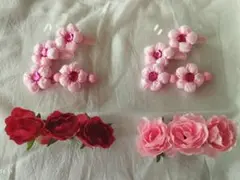 キッズ 髪飾り ヘアクリップ ヘアゴム ヘアピン セット 姉妹 双子 イベント