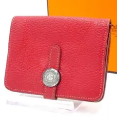 エルメス ドゴン コンパクト トゴ レッド □I刻印 二つ折り財布 箱付 エルメス ドゴン コンパクト トゴ レッド □I刻印 二つ折り財布 箱付
