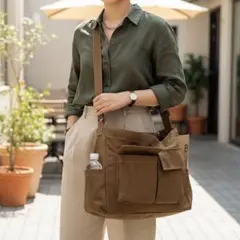 ★☆新品未使用★☆メッセンジャーバッグ♡キャメル♡男女兼用♡大容量♡