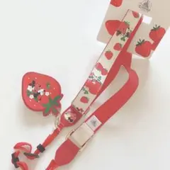 ディズニーストア　ミニーマウス　カメラストラップ　いちご