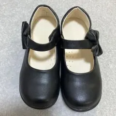 リボン付きブラックフォーマルシューズ18.5cm(Ricce)