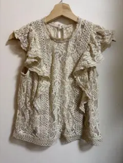 新品未使用 INGNI イング ベージュ レース ノースリーブトップス Mサイズ