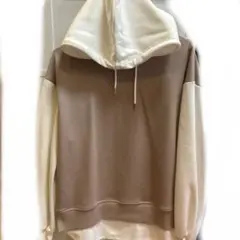 フェイクレイヤードパーカー 重ね着風 くすみピンク　しまむら