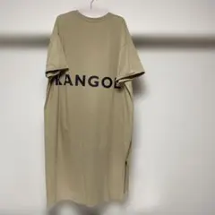 KANGOL バックロゴチュニック半袖BIGシルエットワンピース ベージュ　Ｌ