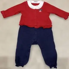 ミキハウス　赤色　ロンパース　80㎝