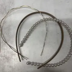 ヘアバンド 3点セット ゴールド ホワイト