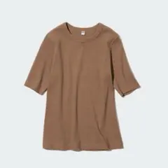 リブクルーネックT ユニクロ