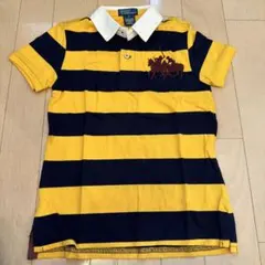 【新品】ラルフローレン ポロシャツ 黄と紺 ストライプ サイズ6 120