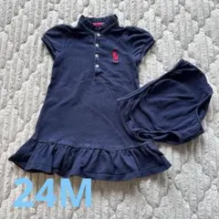 ラルフローレン Ralph Lauren ポロ ワンピース 24M ネイビー