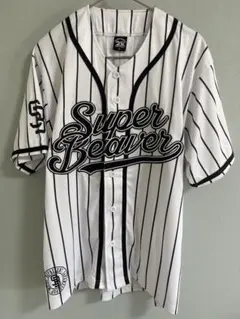 SUPER BEAVER 20周年ベースボールシャツ ストライプ Mサイズ 白のサムネイル