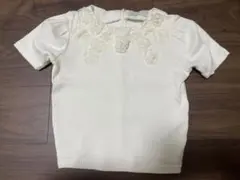 【美品】dazzlin　花モチーフ付きトップス