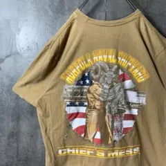 古着 メンズ 90's トップス Tシャツ M ブラウン 希少 ★バックプリント