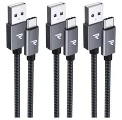 USB-C to USB-A QC3.0急速充電ケーブル 「3本セット」