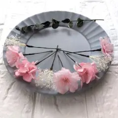 髪飾り、卒業式、カスミソウ、 桜ヘッドパーツ、成人式、結婚式