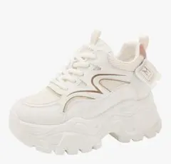 【匿名配送】厚底スニーカー アイボリー 高さ8cm/サイズ23.0cm