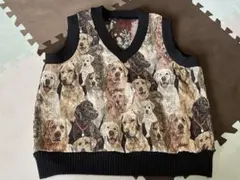 ゴブラン織　犬柄　ベスト　フリーサイズ
