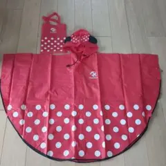 ミニーマウス ポンチョ 赤 水玉