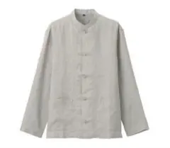 無印良品　フレンチリネン洗いざらし 結び釦シャツ S-M