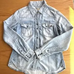 ヤヌーク　デニムシャツ　ブルー　ウエスタンシャツ　ブルーデニム