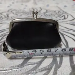 黒いレザーのがま口コインケース　 お値下げしました