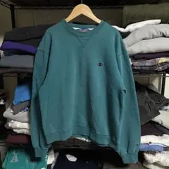 Champion チャンピオンクルーネックスウェットターコイズブルー系　M 前V