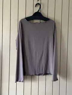 値下げ　chocolrafine robe 長袖 リブカットソー メロウ加工