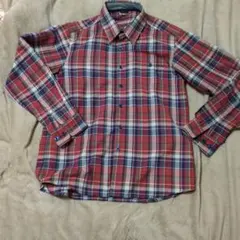 mont-bell 長袖シャツ メンズSサイズ レッド系チェック