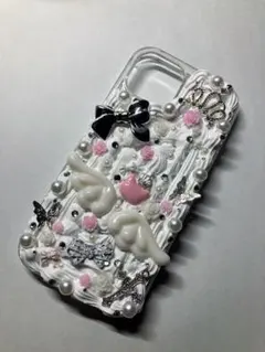 【現品限り】iPhone15ケース　デコ電　ゴテゴテ　ホイップ　スマホケース