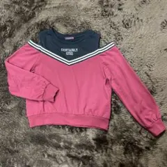 Lovetoxic ラブトキシック トップス オフショルダー レッド 160