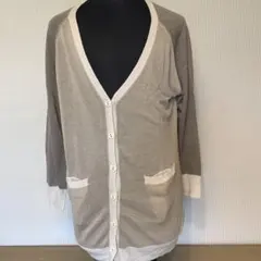 hyphen world gallery ベージュ　Vネック ニットカーディガン