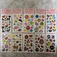 キラキラぷっくりシール 10シートまとめ売り 10枚