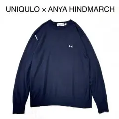 完売品 ユニクロ アニヤハインドマーチ メリノクルーネックセーターリボン XL