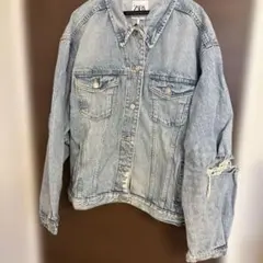 ZARA デニムジャケット M-L ライトブルー