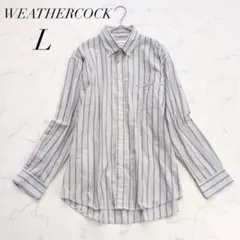 ウェザーコック/シャツ/ストライプ/コットン混/Lサイズ/