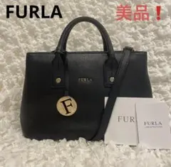 美品FURLA ブラック ショルダーバッグリンダ