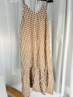 ギンガムチェックキャミソールワンピース