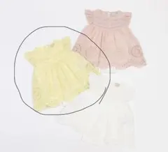 petit main レース刺しゅうロンパース(ベビーサイズ)