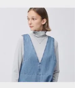 GU デニムジャンパードレス