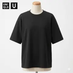 UNIQLO U × AIRism 半袖 クルーネック Tシャツ ブラック XL