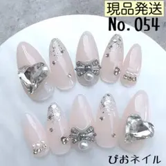 【No.054】フレンチガーリーネイル♡ ハート ワンホン リボン 韓国 地雷