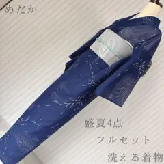 絽 紗 夏着物 蝶々 162 小紋 フルセット 洗える着物 バチ衿 夏5 - メルカリ